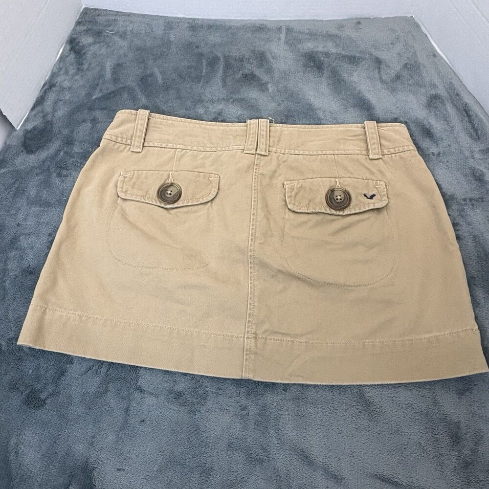 Y2K  American Eagle Khaki Mini Skirt Size 8 2000s Preppy Cargo - Picture 6 of 8